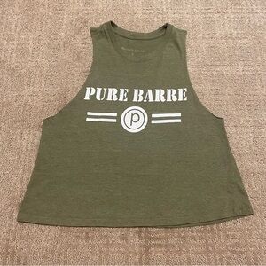 {Pure Barre} Green Muscle Tee/Tank | Raw Cut Hem ~ Size Small